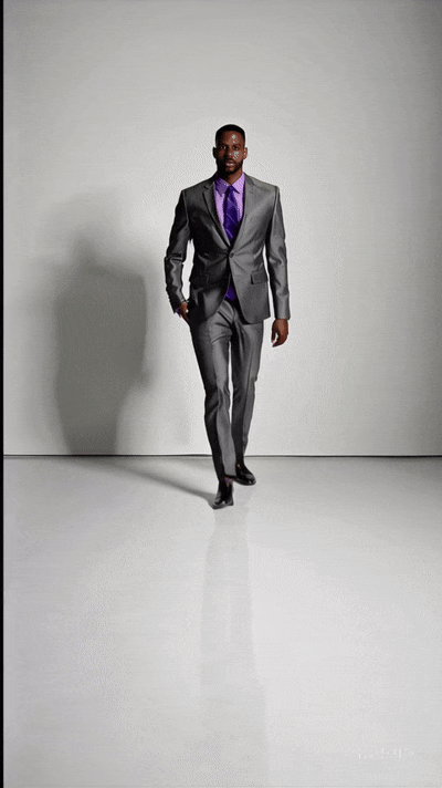 Mens Modern Fit Shiny Sharkskin Suit in Silver Grey