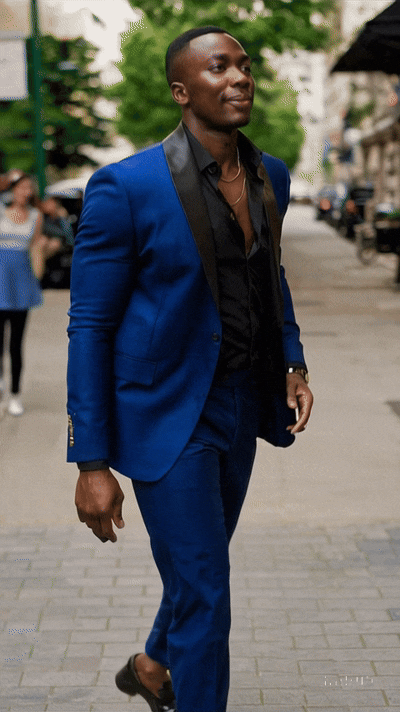 Black And Royal Blue Tuxedo - Prom Wedding Suit