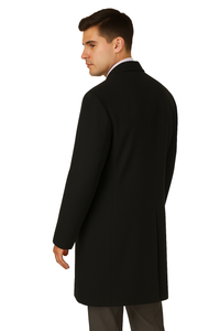 Men's Heavy Wool Overcoat – Classic Full Length Winter Topcoat