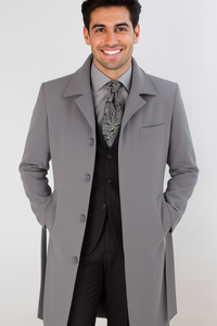 Men's Full Length Overcoat – Classic Winter Long Top Coat