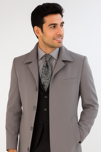 Men's Full Length Overcoat – Classic Winter Long Top Coat