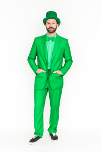 Vibrant Green Costume Suit with Matching Hat – Bold Party & Event Wear