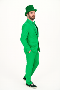 Vibrant Green Costume Suit with Matching Hat – Bold Party & Event Wear
