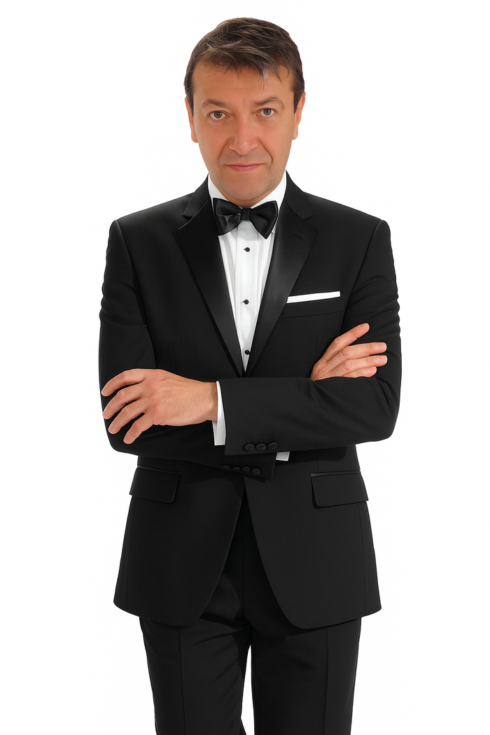 Tiglio 140s Wool 1-button Black Tuxedo