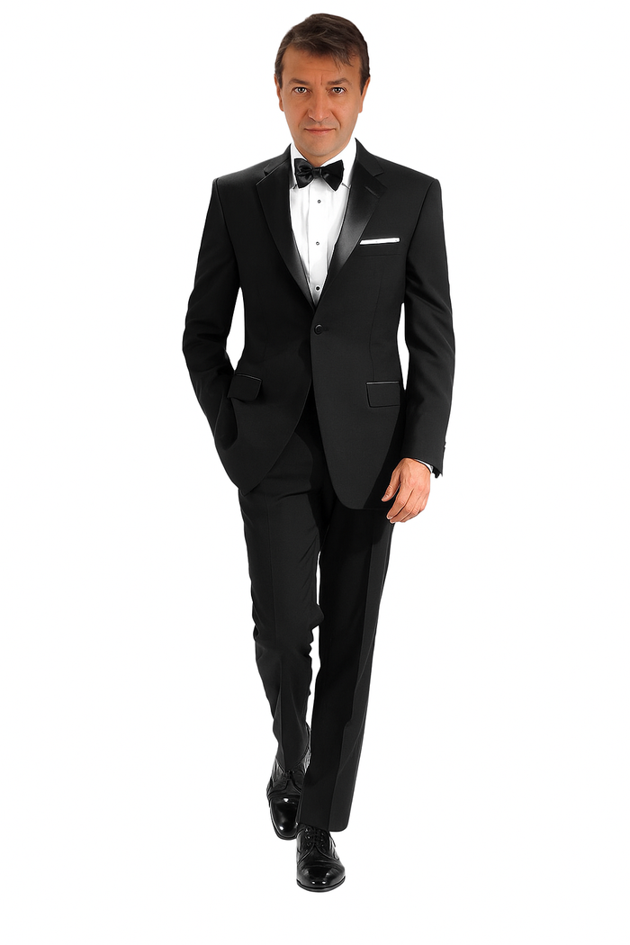 Tiglio 140s Wool 1-button Black Tuxedo
