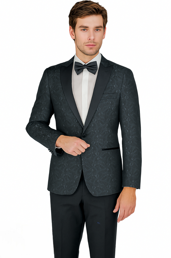 Arlan Paisly Tuxedo by Giorgio Fiorelli in Burgundy/Blue/Black