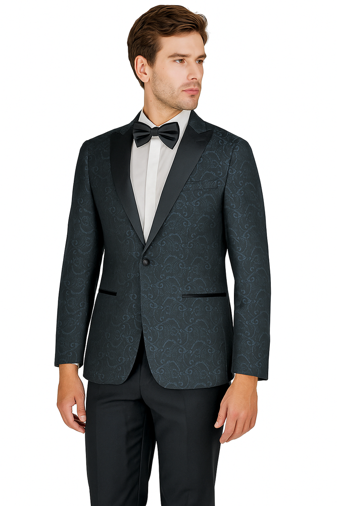 Arlan Paisly Tuxedo by Giorgio Fiorelli in Burgundy/Blue/Black