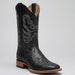 Men's White Diamonds Boots Black Hand-Tooled Western Boots Square Toe - Black