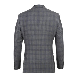 English Laundry Collection - 2 Piece Slim Fit Gray Plaid Notch Lapel Suit