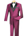 Mens Peak Lapel Sharkskin Vested Tuxedo in Burgundy - Men's Tuxedo USA