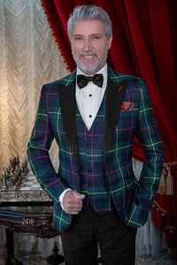 Green tartan Royal Stewart italian tuxedo dress for men Tartan Tuxedos
