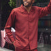 Cognac Tone-on-Tone Wave Texture Long Sleeve 2-Piece Walking Suit