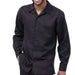 Black Tone-on-Tone Long Sleeve 2-Piece Walking Suit by Montique
