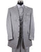 Mens 3 Button Ton on Ton Stripe Fashion Suit in Grey - Men's Tuxedo USA
