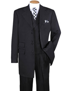 Mens 6 Button Double Breasted Vest Zoot Suit in Black - Men's Tuxedo USA