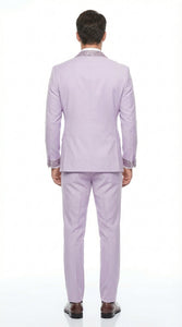 Men’s Lilac Suit with Silver Glitter Sequin Lapel – Lilac and Silver Formal Tuxedo Suit for Prom, Wedding  Lavender Tuxedo