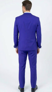 Men’s Purple and white sivler lapel  Embellished Tuxedo Suit –  Formal Wedding, Prom, and Gala Outfit Mardi Gras