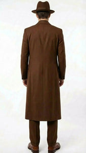 Men’s Brown 1920s Zoot Suit – Long Gangster Mafia Zuit Vintage Three-Piece Costume Set Pachuco Style