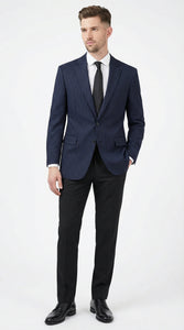 Men’s Navy Blue Pinstripe Blazer – Classic Tailored Formal Jacket for Business, Office and Professional Wear
