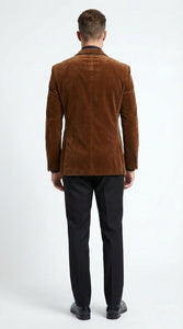 Brown Tuxedo Velvet Blazer for Men | Classic Formal Party and Evening Wear Dinner Jacket