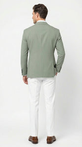 Men’s Sage Green Blazer – Two Button Notch Lapel Formal Jacket for Wedding, Summer and Party Wear in Light Green Sport Jacket