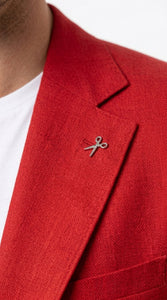 Men’s Red Linen Blazer, Lightweight Business Casual Wedding Sport Coat Jacket