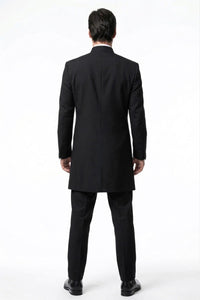 Men’s Black Coat Matrix Keanu Reeves Inspired Long Coat – Classic Mandarin Collar Formal Overcoat, Stylish Winter Trench Coat, Neo Style Jacket