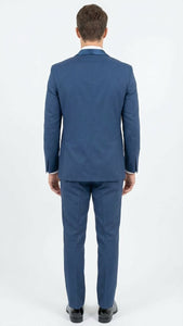 Men’s Indigo Sapphire Royal Blue Tuxedo Suit Set, Classic Formal Wedding Prom Dinner Jacket Tux Light Blue Cobalt Color