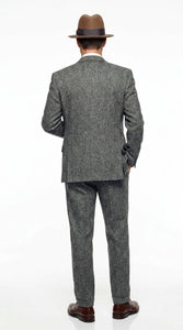 Men’s Grey Vintage Gangster Suit – Bonnie and Clyde Inspired 3 Piece Classic 1920s Formal Outfit