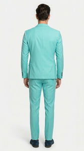 Men’s Turquoise 2 Piece Suit with Jacket and Pants, Formal Wedding Suit for Prom, Parties, Summer Events, and Special Occasions