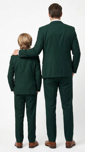 Dad & Son Matching Dark Green 3-Piece Suits – Father and Son Wedding Formal Suits
