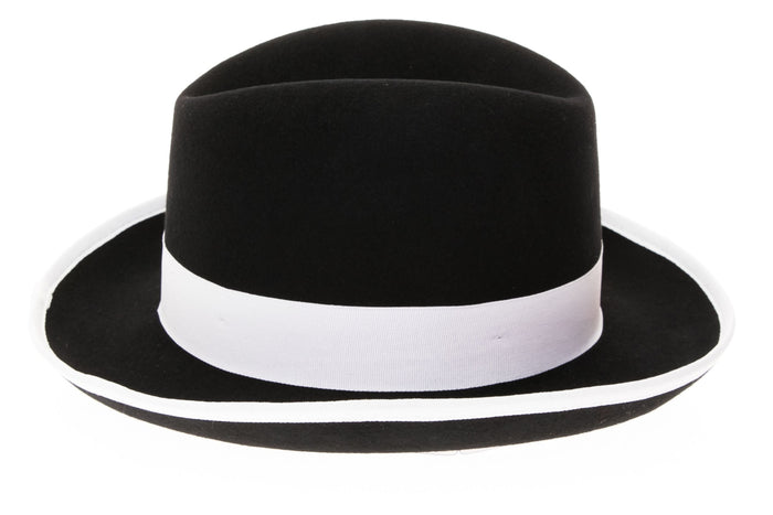 Black & White 100% Wool Australian Fur Felt Godfather Hat