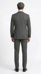 Men’s Thomas Shelby Peaky Blinders Gray Wool Suit Out fit Charcoal Grey Pinstripe 3-Piece  Vintage 1920s Suit