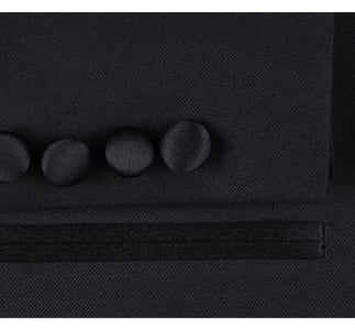 Mens Traditional One Button Classic Fit Peak Tuxedo in Black