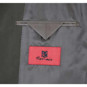 Mens Basic Two Button Slim Fit Suit with Optional Vest in Olive Green