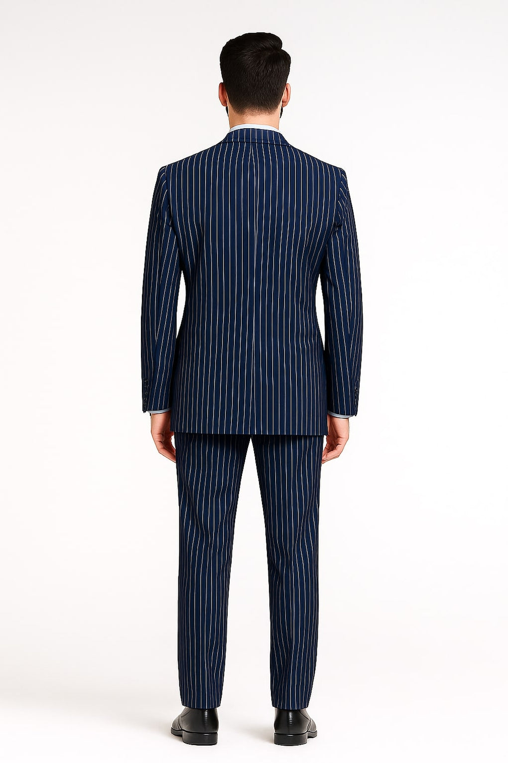 Mens Royal Blue Pinstripe DoubleBreasted Suit 6Button Classic Vint — free download