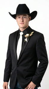 Men’s Black Tuxedo Western Blazer – Cowboy Style Formal Sport Coat Jacket for Dinner Jacket