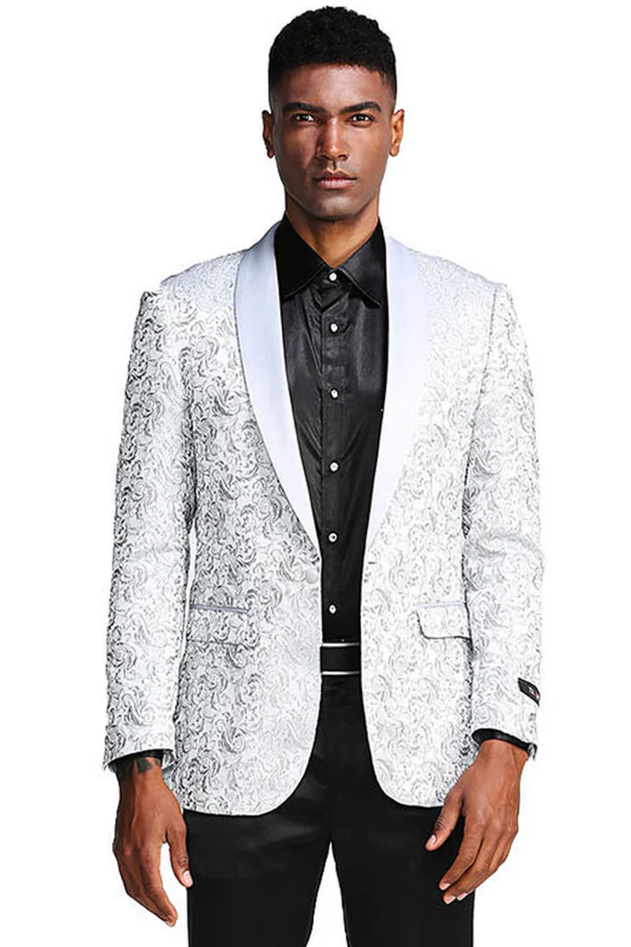Designer Gray Prom Tuxedo - Grey Wedding  Tonal Suit