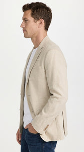 Men’s Khaki Linen Sport Coat – Lightweight Beige Blazer for Summer Weddings & Smart Casual Wear