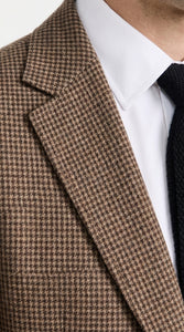 Men’s Vintage Brown Houndstooth Blazer – 1950s Coffee Check Sport Coat