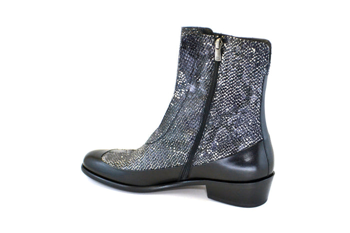 Corrente 3273HS Python Printed Calfskin Slip-On Boot - Black - Image 2