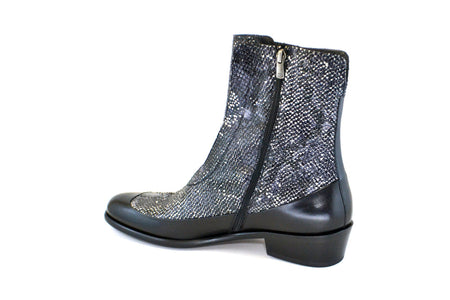 Corrente 3273HS Python Printed Calfskin Slip-On Boot - Black - Image 2
