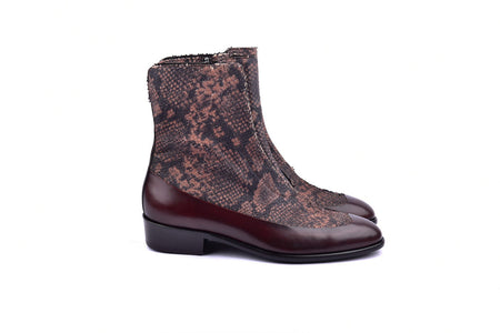 Corrente 3273HS Python Printed Calfskin Slip-On Boot - Brown - Image 2