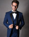Mens 2 Button Modern Fit Vested Wool Tuxedo in Sapphire Blue - Men's Tuxedo USA
