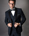Mens 2 Button Modern Fit Vested Wool Tuxedo in Navy Blue - Mens Slim Fitted Tuxedo - Men's Tuxedo USA