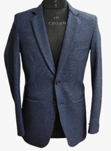 Denim Blazer - Cotton Fabric Blue Jean Sport Coat