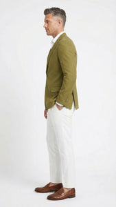Men’s Olive Green Blazer Sport Coat – Linen Fabric Summer in pistachio sage green