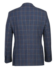 English Laundry 2-Piece Check Wool Linen Blend Slim Fit Suit