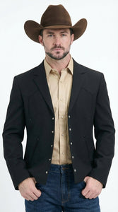 Mens Black Western Blazer Set – Cowboy Style Formal Jacket and Pants Outfit Country Western Suit
