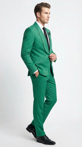 Men’s Augusta Green Emerald Light Green Suit – Slim Fit 2 Piece Formal Suit for Wedding, Prom and Evening Events